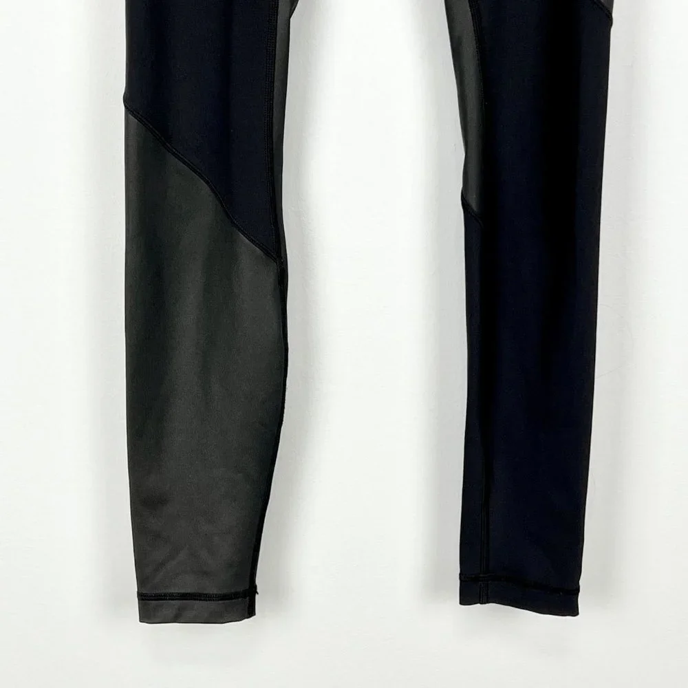 Lululemon Wunder Under High Rise Pants Cire Wrap Black Tights Leggings size 2